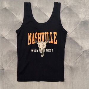 Black Nashville Graphic Tank Top
